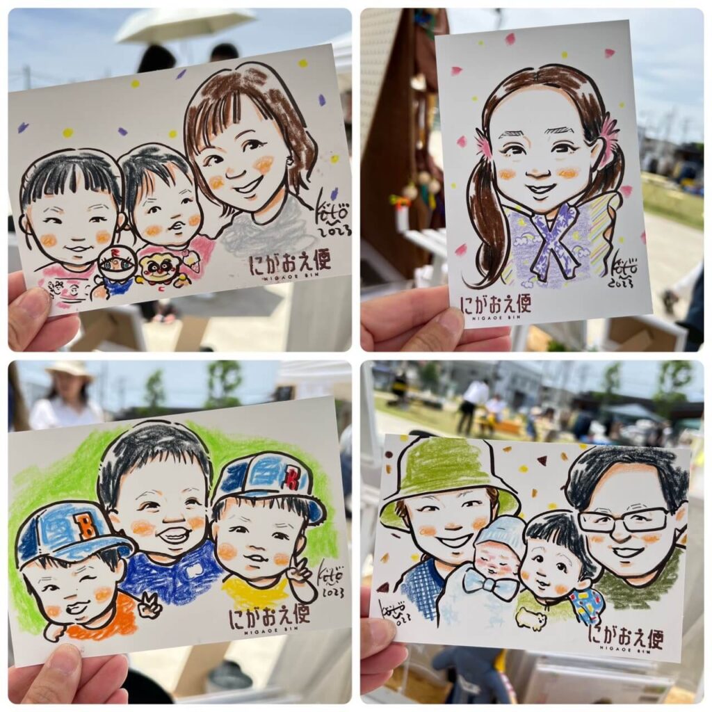 イベント報告】ハローマーケット似顔絵“初”出店(23.05.27)ZOZO広場 | にがおえ便®｜似顔絵とそっくり人形